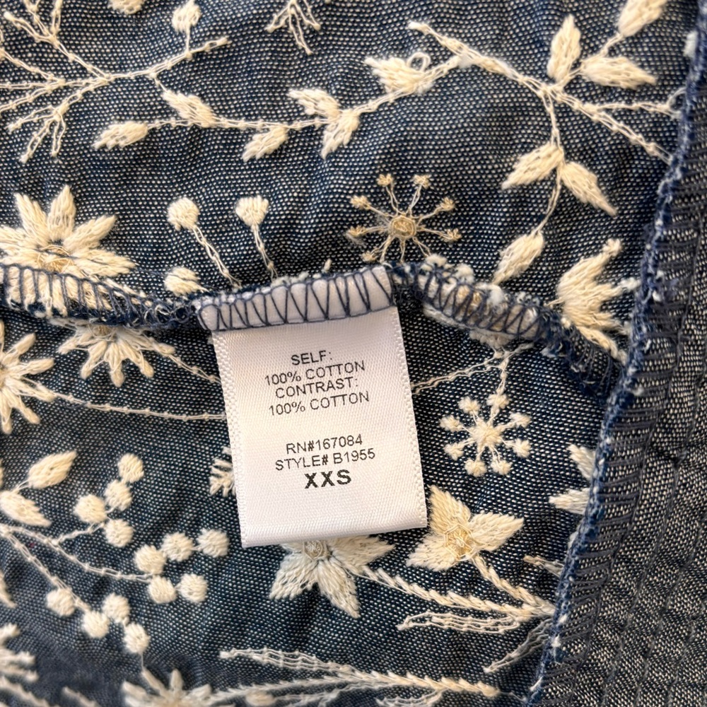 Tuckernuck Embroidered Chambray Wildflower Meadows Prescott Dress size XXS NWT - Picture 6 of 9